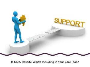 3D figure holding puzzle piece to bridge gap towards word ‘SUPPORT’, symbolising ndis respite connecting families to help.